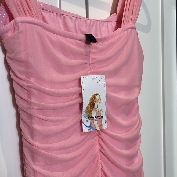 PRETTY GARDEN Off The Shoulder Ruched Bodycon Dresses Sleeveless Midi Dress - Picture 8 of 13